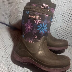 Kamik Black and Purple Kids Boots size 13 toddler